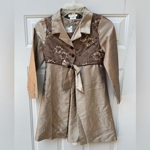 Bonnie Jean 2-Piece Dress/Coat Combo Gold 50th Anniversary Formal Outfit